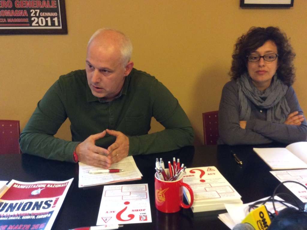 Stefano Pedini, segretario generale, e Marzia Trugli della Fiom di Imola